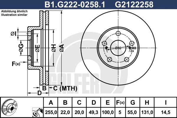 GALFER Тормозной диск B1.G222-0258.1