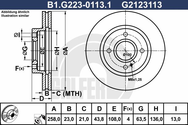 GALFER stabdžių diskas B1.G223-0113.1