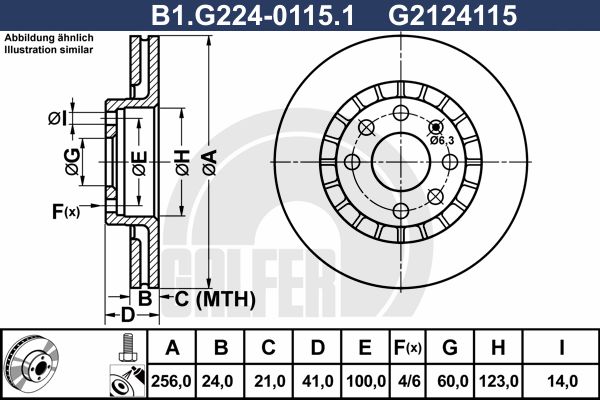 GALFER Тормозной диск B1.G224-0115.1