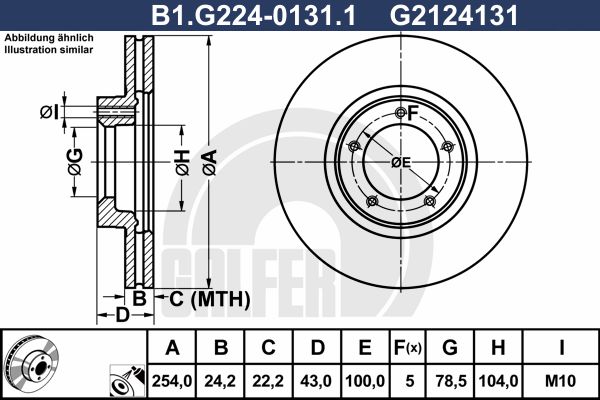 GALFER stabdžių diskas B1.G224-0131.1