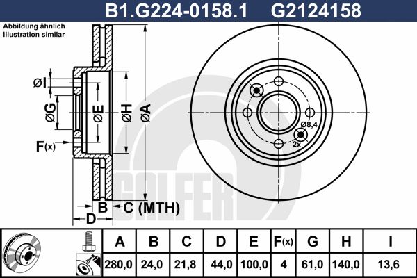 GALFER stabdžių diskas B1.G224-0158.1