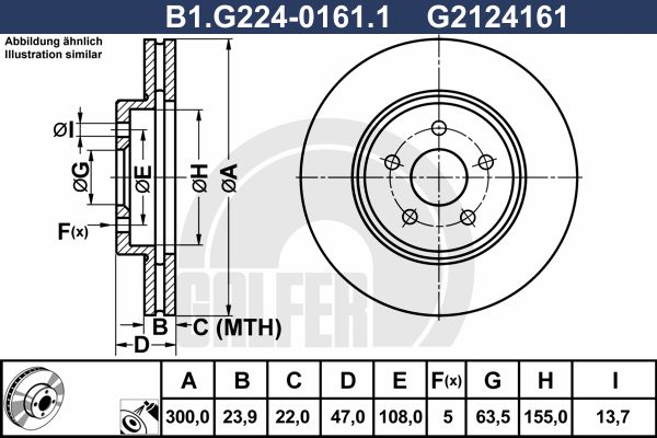 GALFER stabdžių diskas B1.G224-0161.1