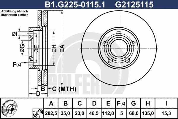 GALFER Тормозной диск B1.G225-0115.1