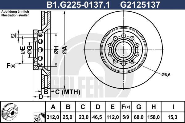 GALFER stabdžių diskas B1.G225-0137.1