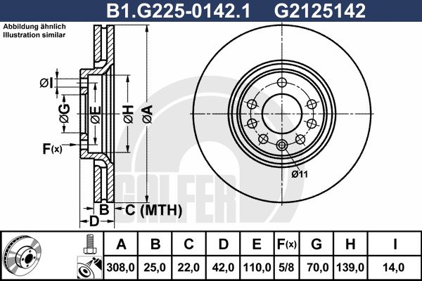 GALFER Тормозной диск B1.G225-0142.1