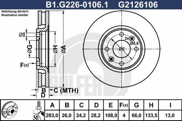 GALFER Тормозной диск B1.G226-0106.1