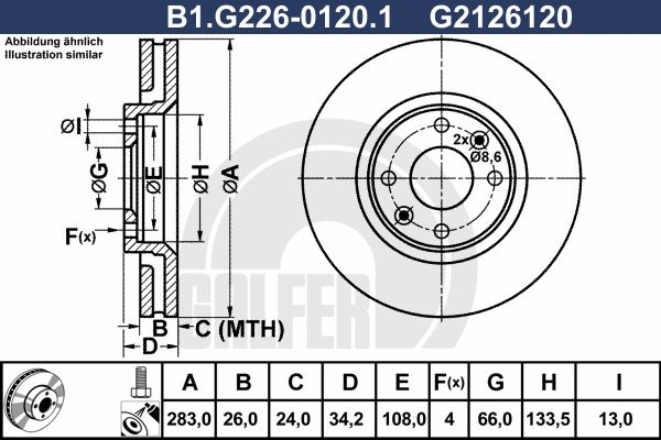 GALFER stabdžių diskas B1.G226-0120.1