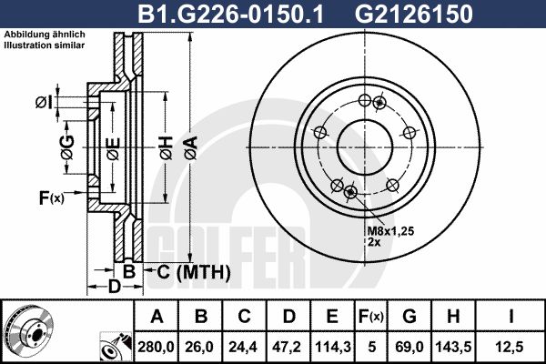 GALFER Тормозной диск B1.G226-0150.1