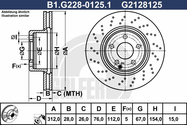 GALFER stabdžių diskas B1.G228-0125.1