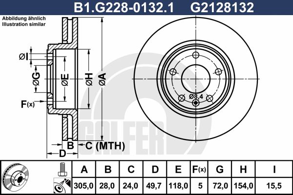 GALFER stabdžių diskas B1.G228-0132.1