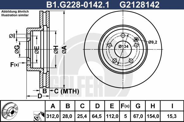 GALFER stabdžių diskas B1.G228-0142.1