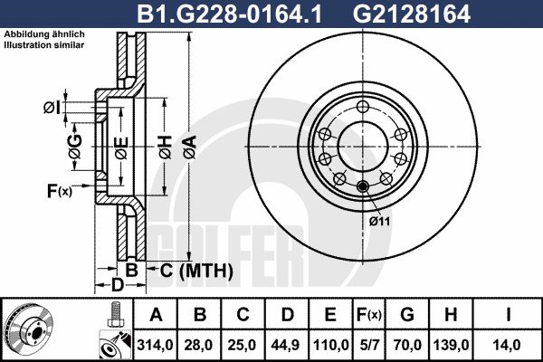 GALFER stabdžių diskas B1.G228-0164.1