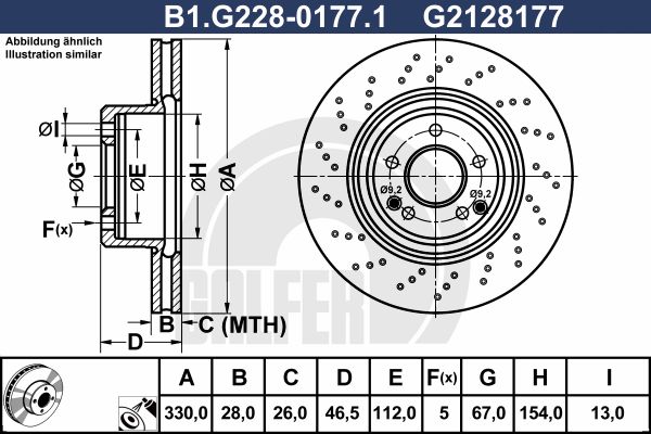 GALFER Тормозной диск B1.G228-0177.1