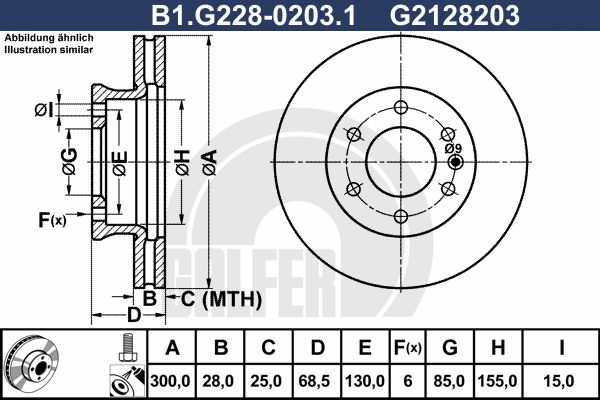 GALFER stabdžių diskas B1.G228-0203.1