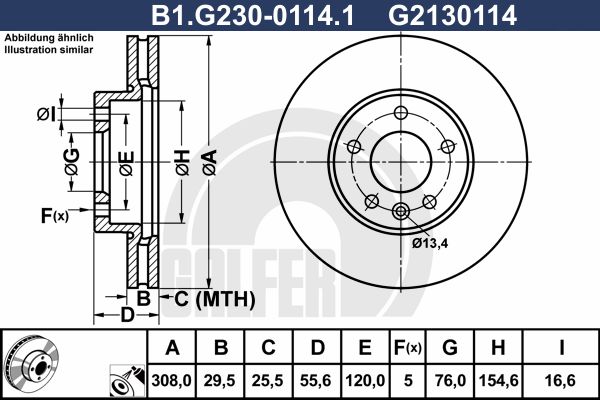 GALFER stabdžių diskas B1.G230-0114.1
