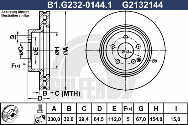 GALFER stabdžių diskas B1.G232-0144.1