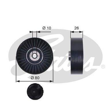GATES Паразитный / ведущий ролик, поликлиновой ремень T36006