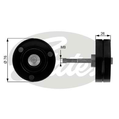 GATES Паразитный / ведущий ролик, поликлиновой ремень T36184