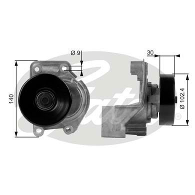 GATES Натяжной ролик, поликлиновой ремень T38173