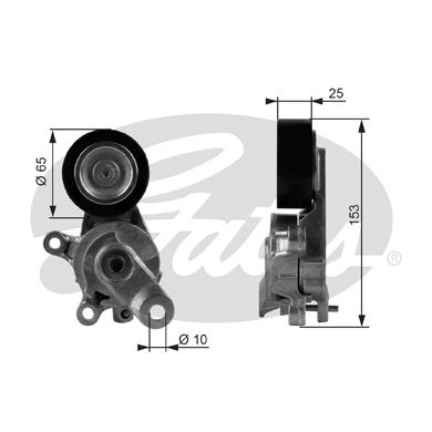 GATES Натяжитель ремня, клиновой зубча T38209