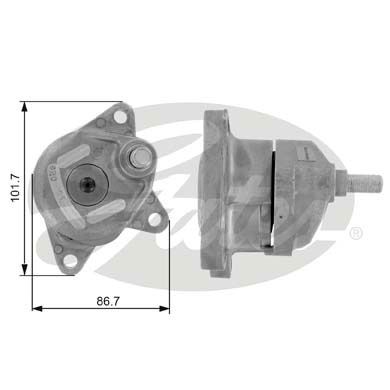 GATES Натяжной ролик, поликлиновой ремень T38211