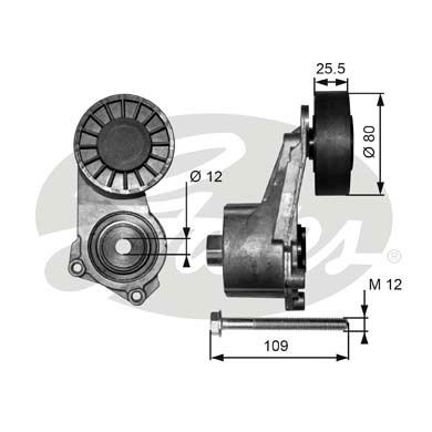 GATES Натяжитель ремня, клиновой зубча T38264