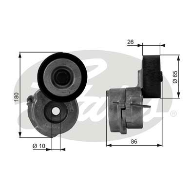 GATES Натяжитель ремня, клиновой зубча T38440