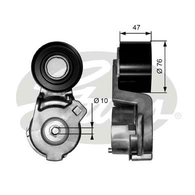 GATES diržo įtempiklis, V formos rumbuotas diržas T38566