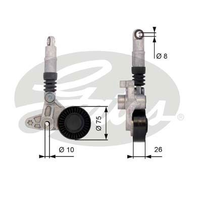 GATES Натяжитель ремня, клиновой зубча T39099