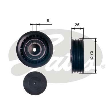 GATES Натяжной ролик, поликлиновой ремень T39144