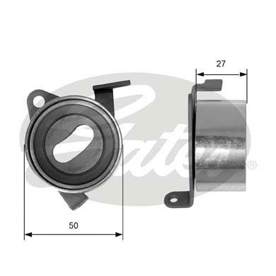 GATES Натяжной ролик, ремень ГРМ T41004