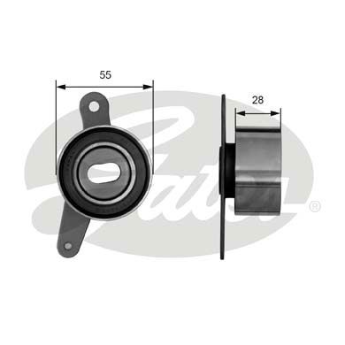 GATES Натяжной ролик, ремень ГРМ T41012