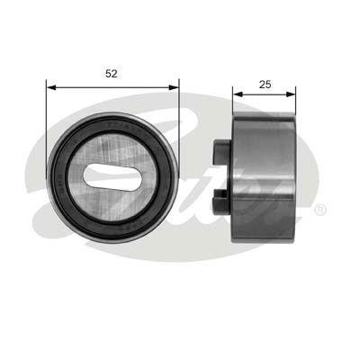 GATES Натяжной ролик, ремень ГРМ T41030