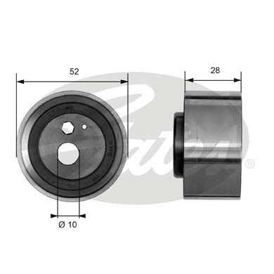 GATES Натяжной ролик, ремень ГРМ T41032