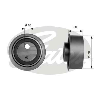 GATES Натяжной ролик, ремень ГРМ T41041