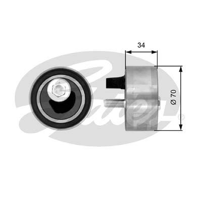 GATES Натяжной ролик, ремень ГРМ T41063