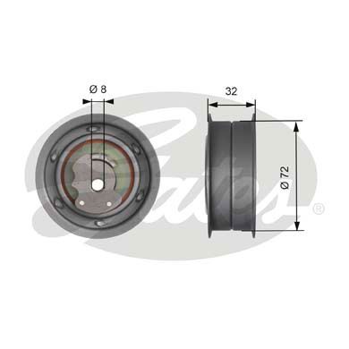 GATES Натяжной ролик, ремень ГРМ T41108