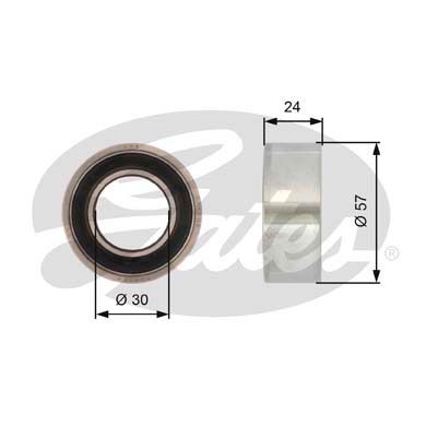 GATES Натяжной ролик, ремень ГРМ T41121