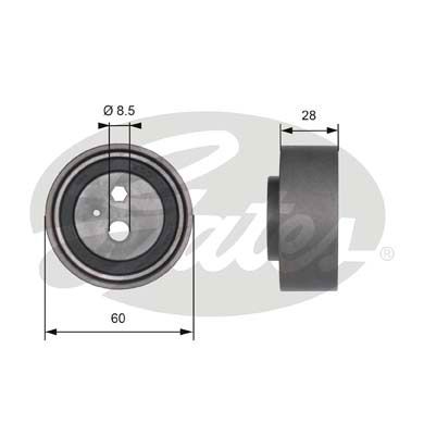 GATES Натяжной ролик, ремень ГРМ T41192