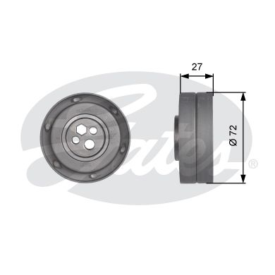 GATES Натяжной ролик, ремень ГРМ T41217