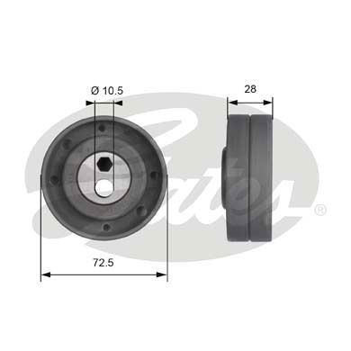 GATES Натяжной ролик, ремень ГРМ T41259