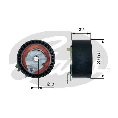 GATES Натяжной ролик, ремень ГРМ T43236