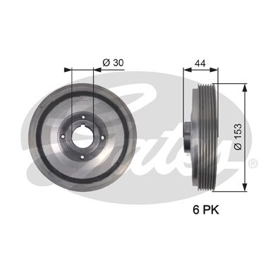 GATES Ременный шкив, коленчатый вал TVD1067
