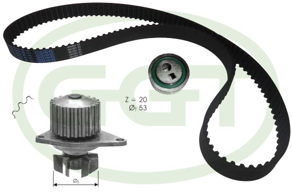 GGT Водяной насос + комплект зубчатого ремня KPA20028