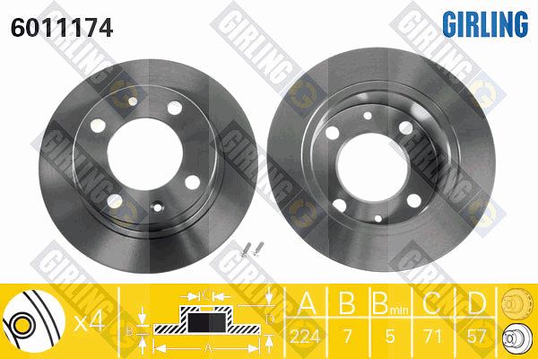 GIRLING Тормозной диск 6011174