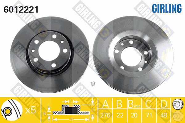GIRLING Тормозной диск 6012221