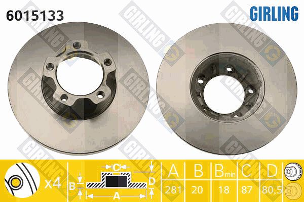 GIRLING Тормозной диск 6015133