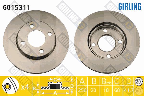 GIRLING Тормозной диск 6015311