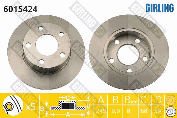 GIRLING Тормозной диск 6015424