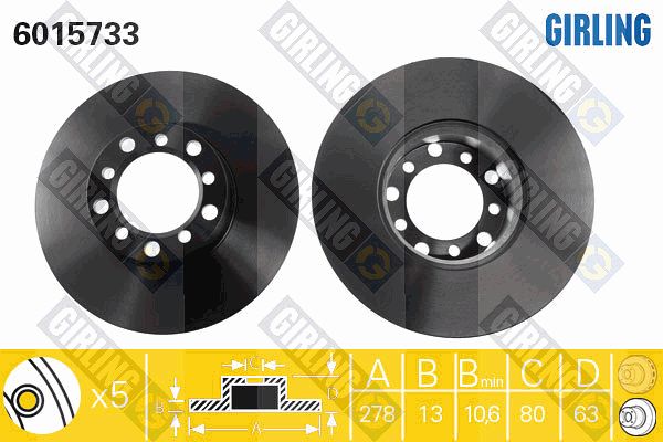 GIRLING Тормозной диск 6015733